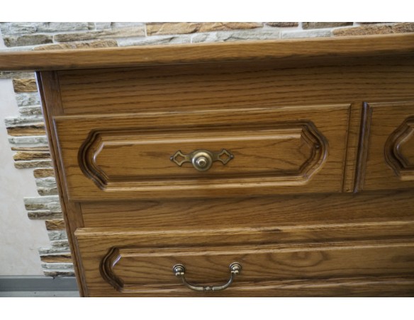 KOMODA DĘBOWA Z SZUFLADAMI / BIELIŹNIARKA SZER. 107 CM