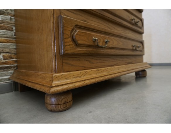 KOMODA DĘBOWA Z SZUFLADAMI / BIELIŹNIARKA SZER. 107 CM