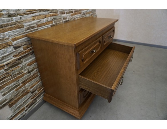 KOMODA DĘBOWA Z SZUFLADAMI / BIELIŹNIARKA SZER. 107 CM