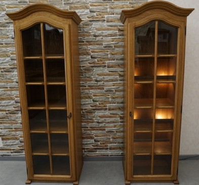 WITRYNA WĄSKA DĘBOWA REGAŁ BIBLIOTEKA PODŚWIETLANA SZER.... 2
