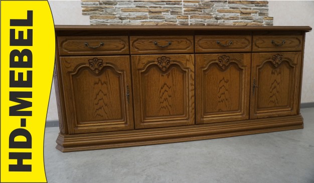 KOMODA DĘBOWA 4 DRZWIOWA SZER. 200 CM