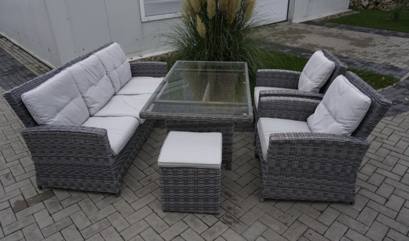 ZESTAW DO OGRODU TARAS STÓŁ + SOFA 3 OSOBOWA +...