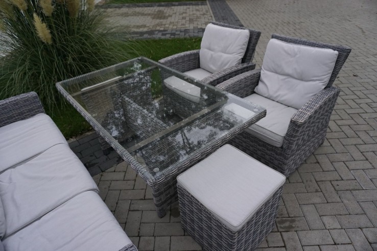 ZESTAW DO OGRODU TARAS STÓŁ + SOFA 3 OSOBOWA +...
