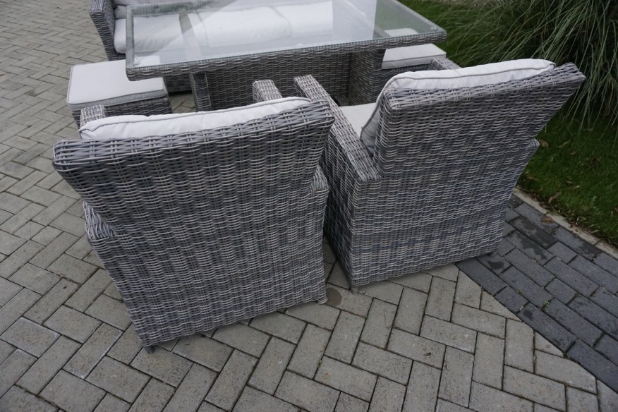 ZESTAW DO OGRODU TARAS STÓŁ + SOFA 3 OSOBOWA + 2 FOTELE  TECHNORATTAN
