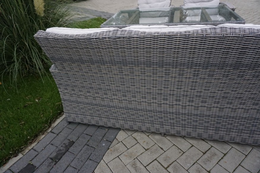 ZESTAW DO OGRODU TARAS STÓŁ + SOFA 3 OSOBOWA + 2 FOTELE  TECHNORATTAN