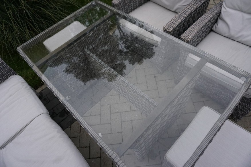 ZESTAW DO OGRODU TARAS STÓŁ + SOFA 3 OSOBOWA + 2 FOTELE  TECHNORATTAN