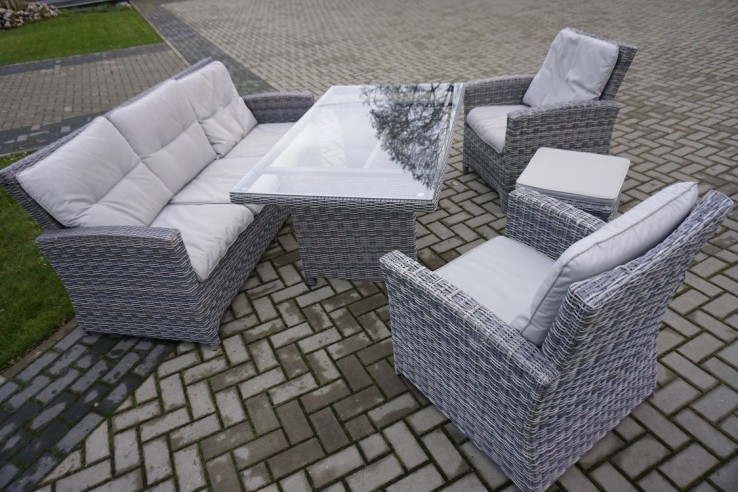 ZESTAW NA OGRÓD TARAS SOFA 3 OSOBOWA + 2 FOTELE...