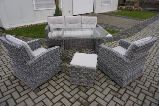 ZESTAW NA OGRÓD TARAS SOFA 3 OSOBOWA + 2 FOTELE + STÓŁ +... 2
