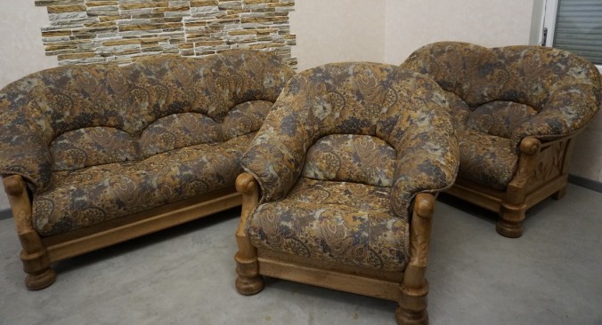 ZESTAW WYPOCZYNKOWY NA STELAŻU DĘBOWYM JASNY NATURALNY W... 2