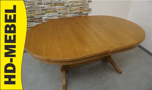 STÓŁ DĘBOWY OWALNY ROZKŁADANY 3 WSTAWKI SZER. 160 CM /...