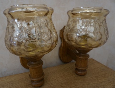 KINKIETY DĘBOWE 2 SZTUKI SZER. 17 CM 2