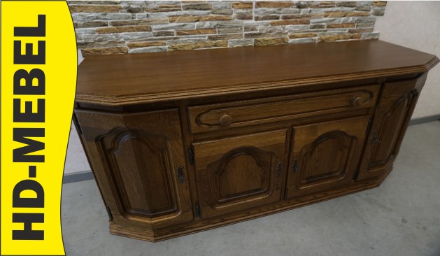 KOMODA FLANDERN CIEMNA DĘBOWA 4 DRZWIOWA SZER. 178 CM