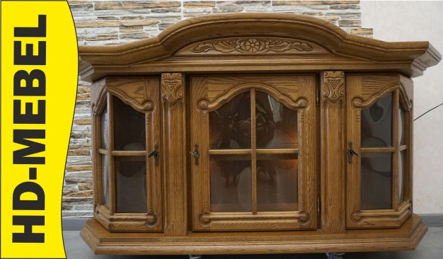 WITRYNA WISZĄCA DĘBOWA PODŚWIETLANA SZER. 146 CM
