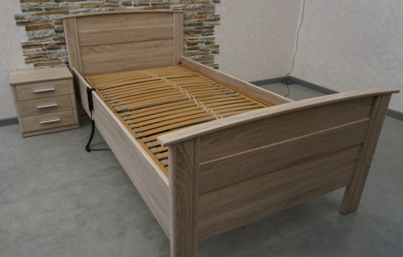 ŁÓŻKO DĄB SONOMA STELAŻ ELEKTRYCZNY + SZAFECZKA 100x200 2