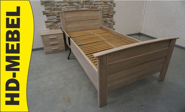 ŁÓŻKO DĄB SONOMA STELAŻ ELEKTRYCZNY + SZAFECZKA 100x200