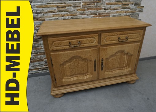 KOMODA DĘBOWA NATURALNY LITY DĄB SZER. 125 CM