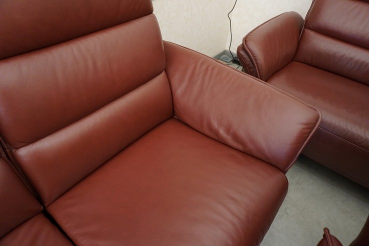 ZESTAW WYPOCZYNKOWY SKÓRA NATURALNA BORDOWA Z...