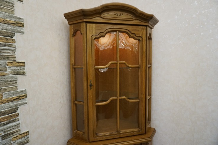 WITRYNA Z KOMODĄ NAROŻNA DĘBOWA 65x65 CM