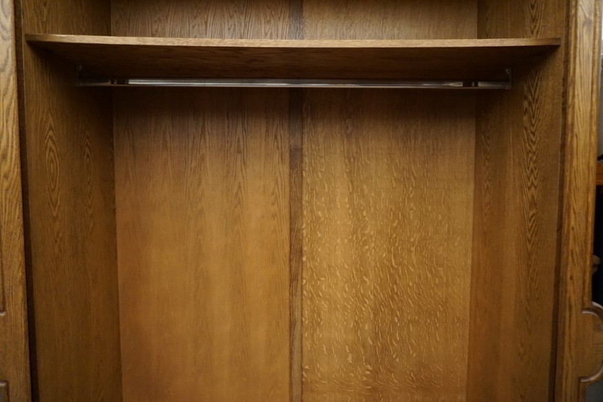 SZAFA DĘBOWA ROZSUWANA PRZESUWNE DRZWI LUSTRA DUŻA SZER. 293 CM