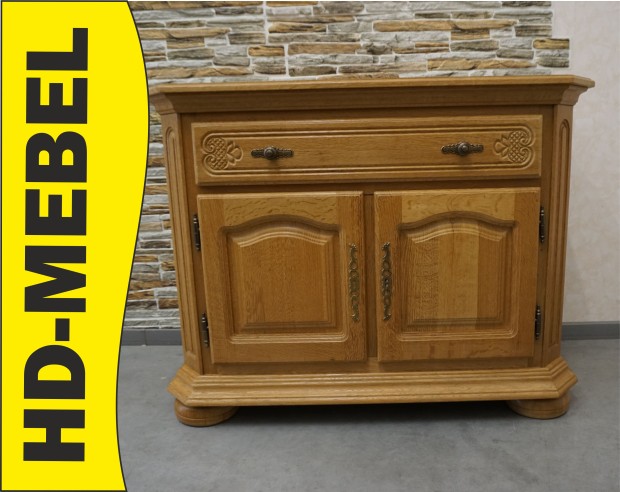 KOMODA RTV Z LITEGO DĘBU RUCHOMY BLAT SZER. 108 CM