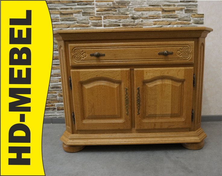 KOMODA RTV Z LITEGO DĘBU RUCHOMY BLAT SZER. 108 CM