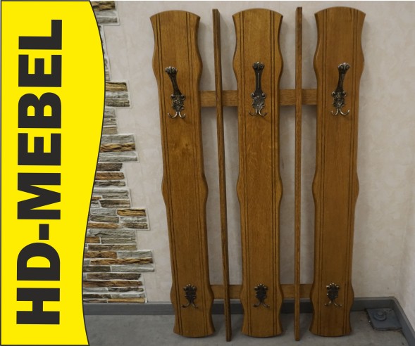 WIESZAK 3 PANELE DĘBOWY DO PRZEDPOKOJU SZER. 74 CM