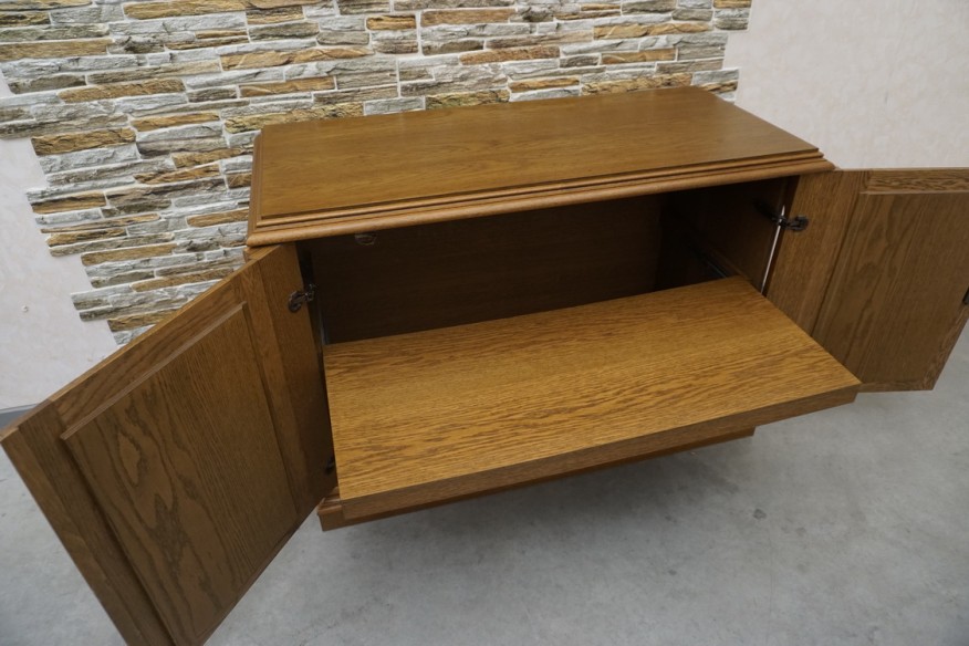 KOMODA RTV DĘBOWA MAŁA SZER. 118 CM