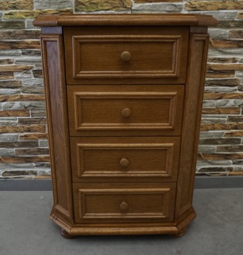 KOMODA MAŁA DĘBOWA 4 SZUFLADY SZER. 55 CM 2
