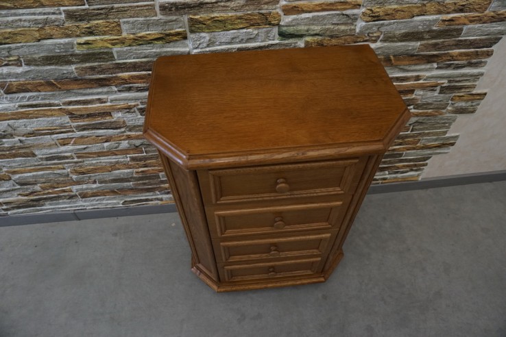KOMODA MAŁA DĘBOWA 4 SZUFLADY SZER. 55 CM