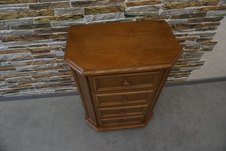 KOMODA MAŁA DĘBOWA 4 SZUFLADY SZER. 55 CM