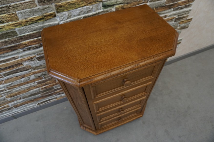 KOMODA MAŁA DĘBOWA 4 SZUFLADY SZER. 55 CM