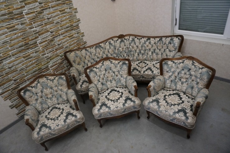 ZESTAW CHIPPENDALE SOFA 3 OSOBOWA + 3 FOTELE...