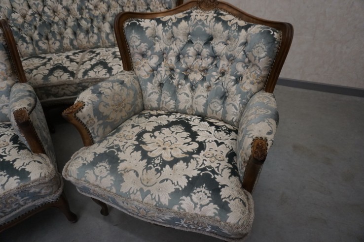 ZESTAW CHIPPENDALE SOFA 3 OSOBOWA + 3 FOTELE...