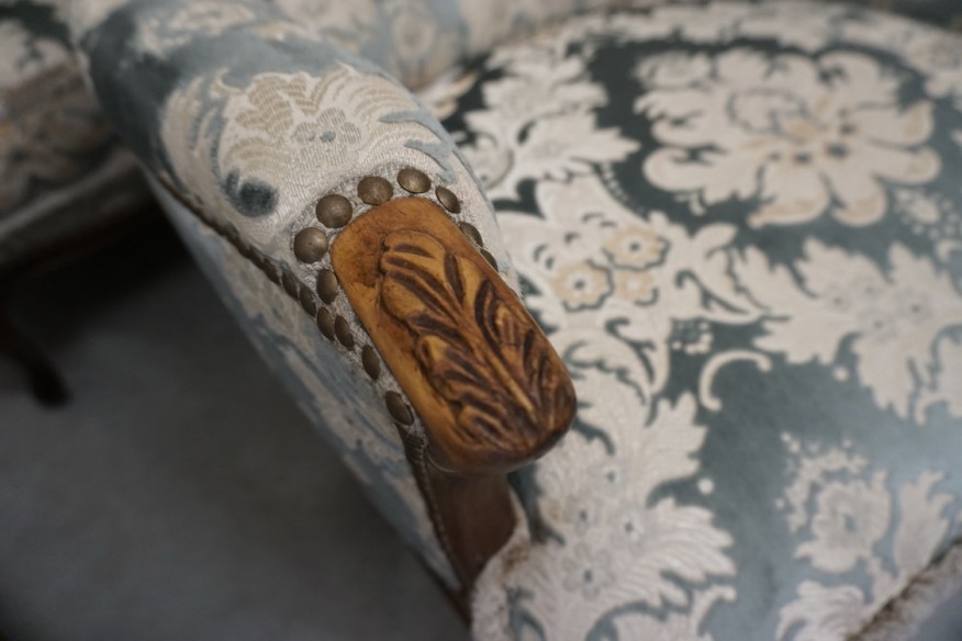 ZESTAW CHIPPENDALE SOFA 3 OSOBOWA + 3 FOTELE Warrings Ludwik Filip