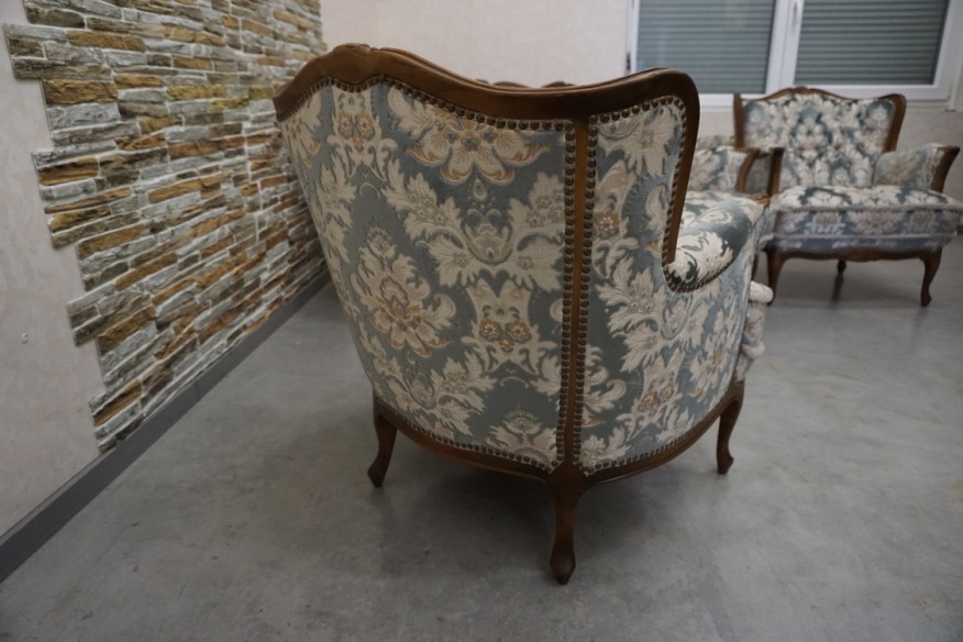 ZESTAW CHIPPENDALE SOFA 3 OSOBOWA + 3 FOTELE Warrings Ludwik Filip