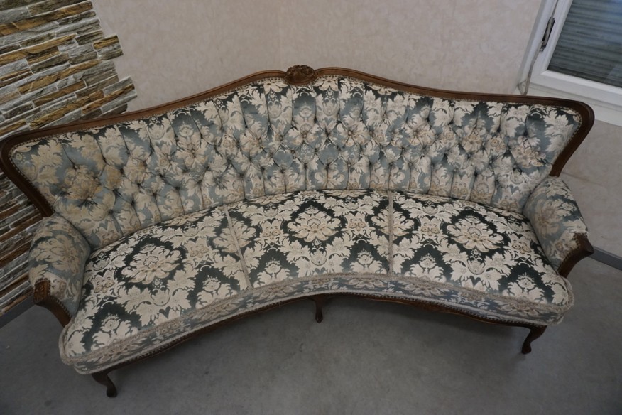 ZESTAW CHIPPENDALE SOFA 3 OSOBOWA + 3 FOTELE Warrings Ludwik Filip