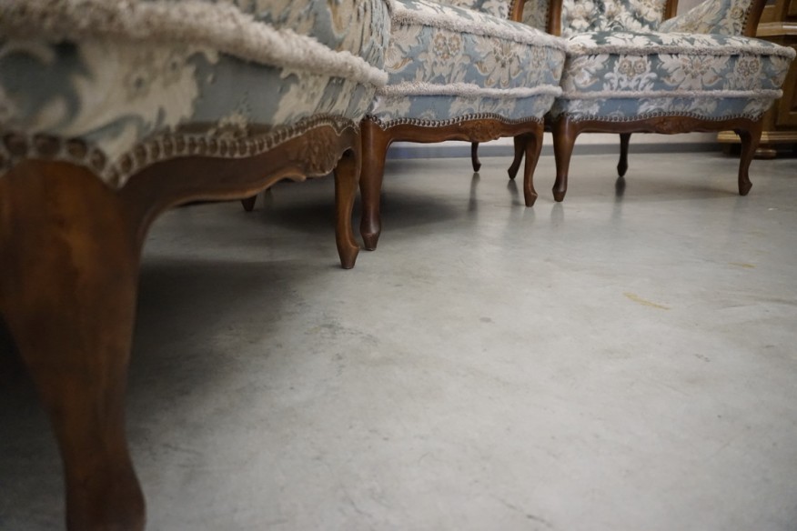 ZESTAW CHIPPENDALE SOFA 3 OSOBOWA + 3 FOTELE Warrings Ludwik Filip