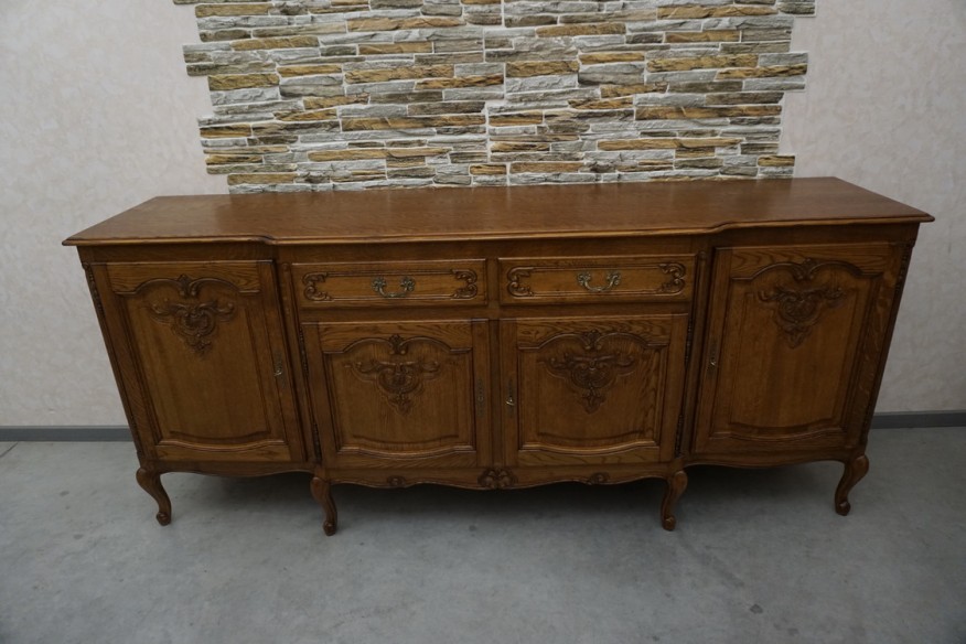 KOMODA DĘBOWA CHIPPENDALE SZER. 220 CM