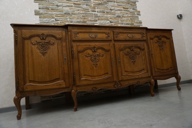 KOMODA DĘBOWA CHIPPENDALE SZER. 220 CM