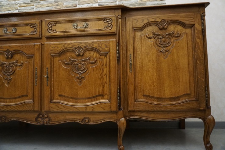 KOMODA DĘBOWA CHIPPENDALE SZER. 220 CM