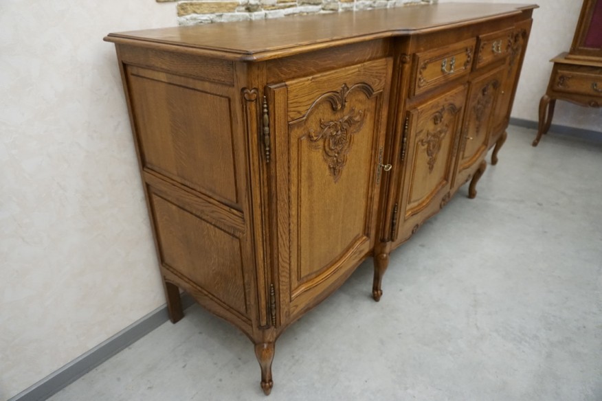 KOMODA DĘBOWA CHIPPENDALE SZER. 220 CM