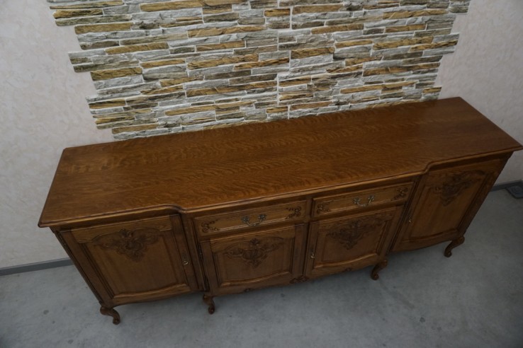 KOMODA DĘBOWA CHIPPENDALE SZER. 220 CM