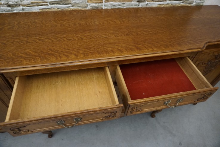 KOMODA DĘBOWA CHIPPENDALE SZER. 220 CM