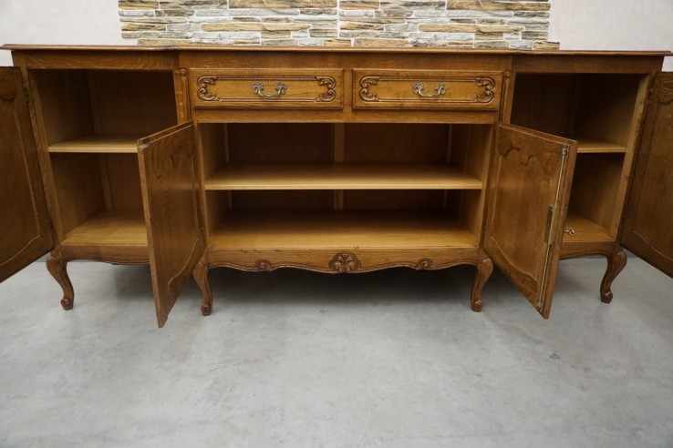 KOMODA DĘBOWA CHIPPENDALE SZER. 220 CM