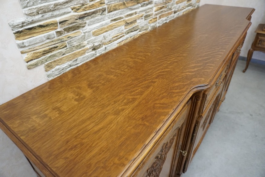 KOMODA DĘBOWA CHIPPENDALE SZER. 220 CM