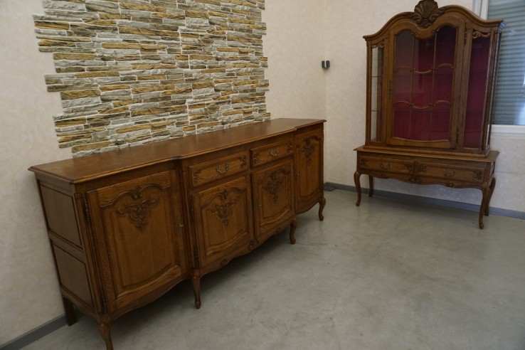 KOMODA DĘBOWA CHIPPENDALE SZER. 220 CM