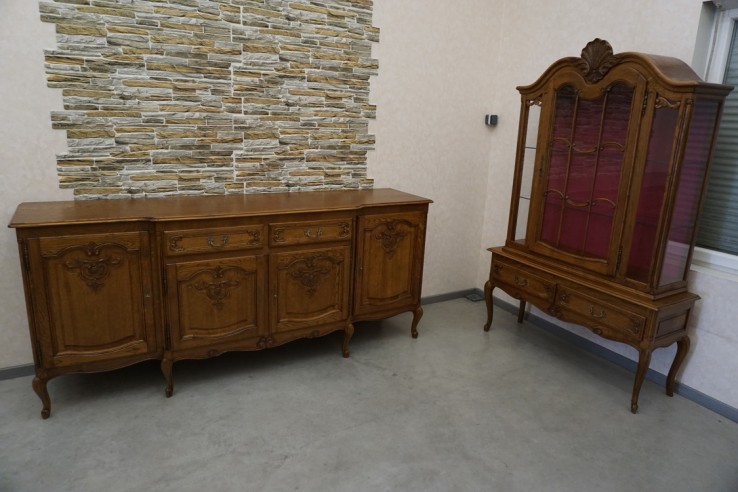 KOMODA DĘBOWA CHIPPENDALE SZER. 220 CM