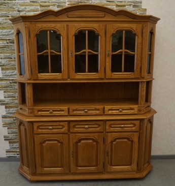 KREDENS WITRYNA Z KOMODĄ DĘBOWA 6 DRZWIOWA SZER. 170 CM 2