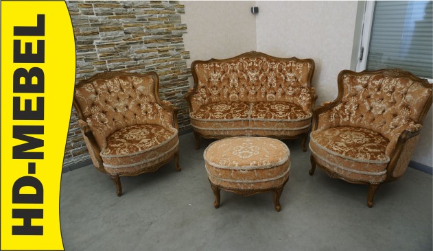 ZESTAW CHIPPENDALE LUDWIK FILIP SOFA 2 OSOBOWA + 2 FOTELE...