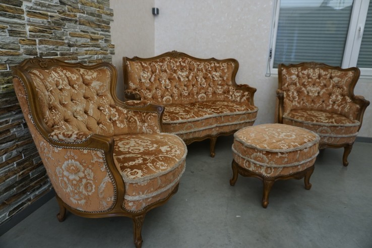 ZESTAW CHIPPENDALE LUDWIK FILIP SOFA 2 OSOBOWA...